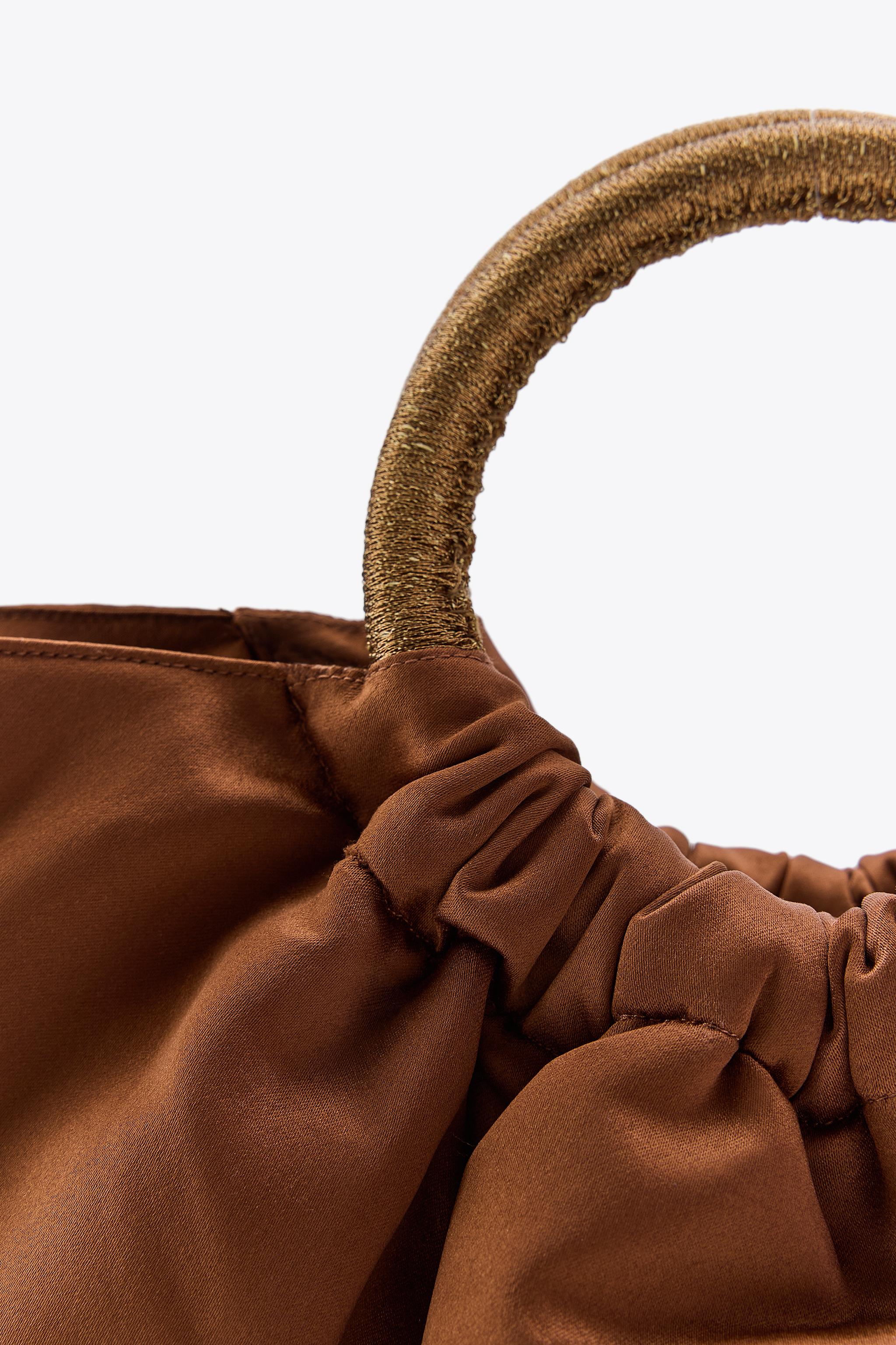 FAN BAG WITH EMBROIDERED FLOWERS AND BIRDS